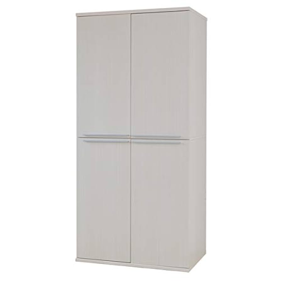 ホワイト　クロゼット　収納キャビネット 引き出し付き 押入れ収納 キャビネット 幅80cm キャスター付き 引き出し付き